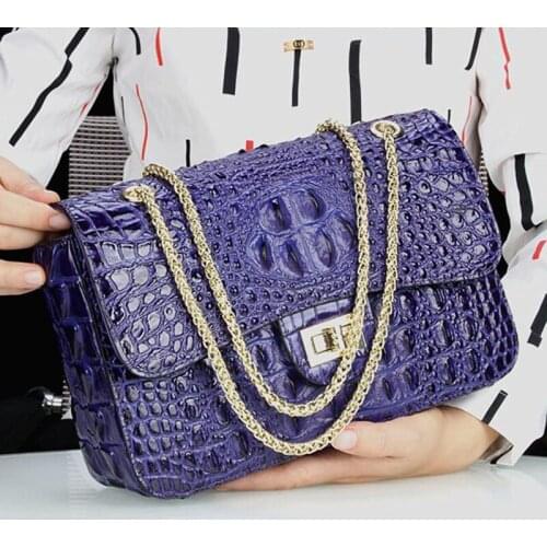 Crocodile leather Handbags 2021 New Trend leather fashion all-match handbags high quality casual chain messenger shoulder bag
