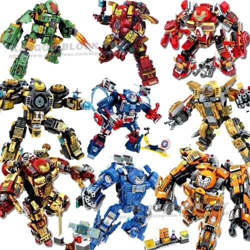 Tony Stark Armor Hulk Infinity war Machine MK44 Hulkbuster patriot with figures bricksBuilding Blocks Toy for children boy gift