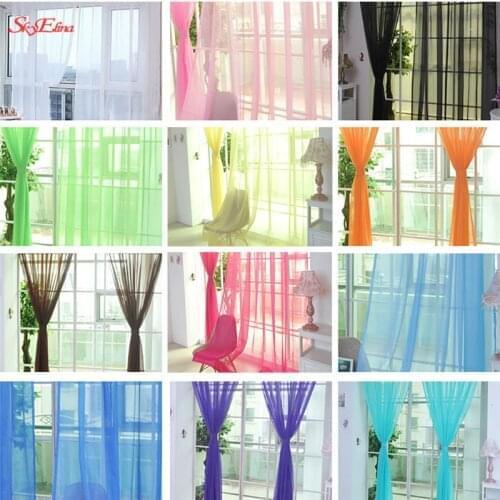 European And American Style Tulle Curtains For Living Room Window Screening Solid Door Curtains Drape Panel Sheers Cortina 5zmm