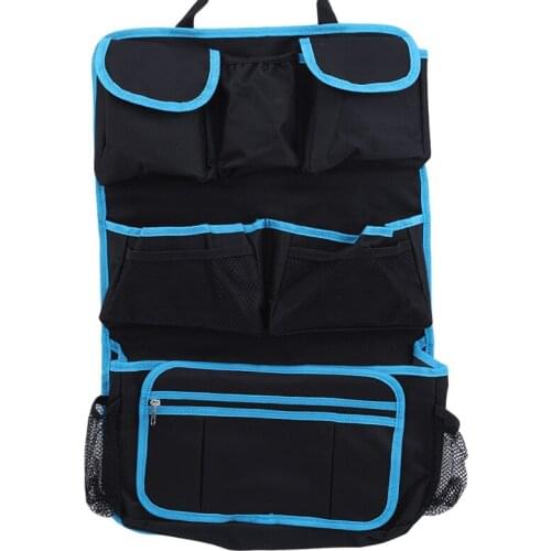 Universal Waterproof Car Back Seat Organizer Storage Bag Multi Pocket Hanging Pouch Assorted Auto Accessories Black