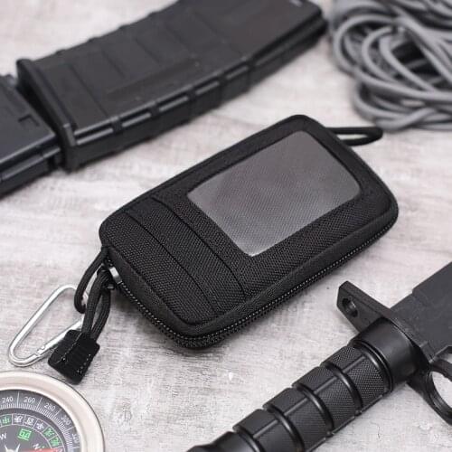 Waterproof EDC Pouch Portable Tactical Key Change Purse Wallet Mini Purse Card Slots Zippers outdoor tools