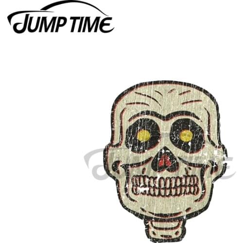 Jump Time 13 x 8.5cm For 1950s Halloween Skull Car Stickers Decals Creative JDM Funny Decoration Vinyl Waterproof Trunk Car Wrap