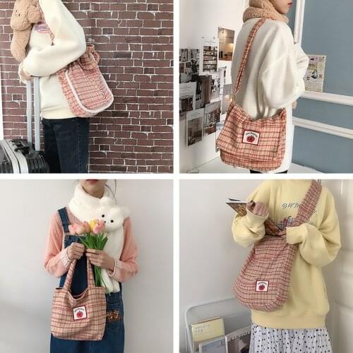 Youda Totes Wool Student Shopping Crossbody Bags Large Capacity Cute Apple Shoulder Bag Simple Shopping Handbag For Women 2021