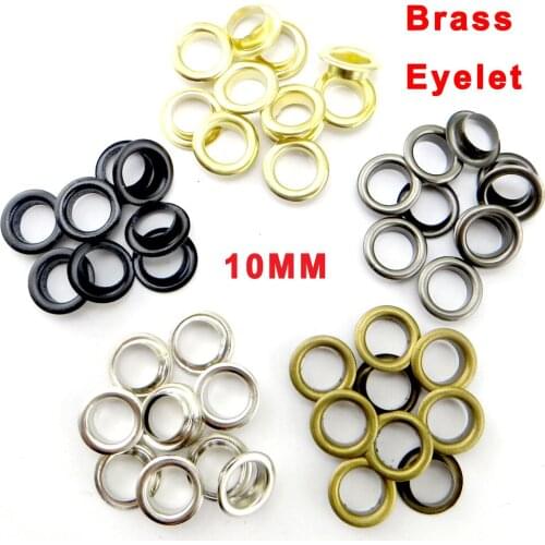 100PCS 10MM Brass Eeylet Button Sewing Clothes Accessory Round Buttons Ring Eyelets ME-096