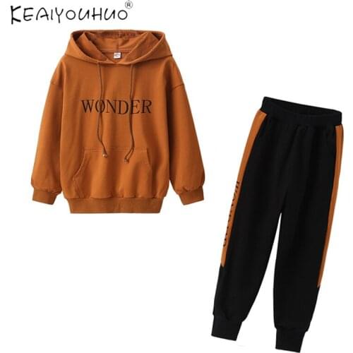 2020 Winter Girl Clothes Children Hoodies For Teens Long Sleeve Baby Girl Clothes Kids' things Top+Pants 2pcs Cotton 5 10 12 Y