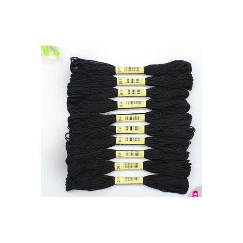 310-12pcs Black Anchor Cross Stitch Cotton Crochet Embroidery Thread Floss Skein 8m