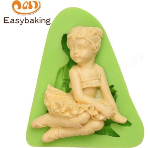 3D Dancer Girl Silicone Fondant Molds DIY Cake Decorative Ice Jelly Chocolate Mould Kitchen Bakeware for Resin Candy