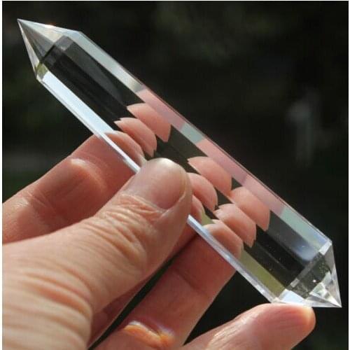 4.32" 12 Sided VOGEL Style Natural Clear QUARTZ CRYSTAL DT POINT Healing 64g