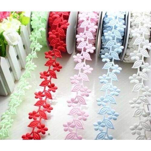 45yd 1.2\(30mm) 3D Floral Lace Polyester Ribbon Party Wedding Trim Satin Ribbon Ribbon lace 3d lace fabric