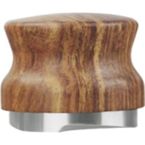 51/58mm Coffee Barista Espresso Flat Tamper Base Press Mat Powder Hammer With 304 Stainless Steel Base & Solid Wood Handle