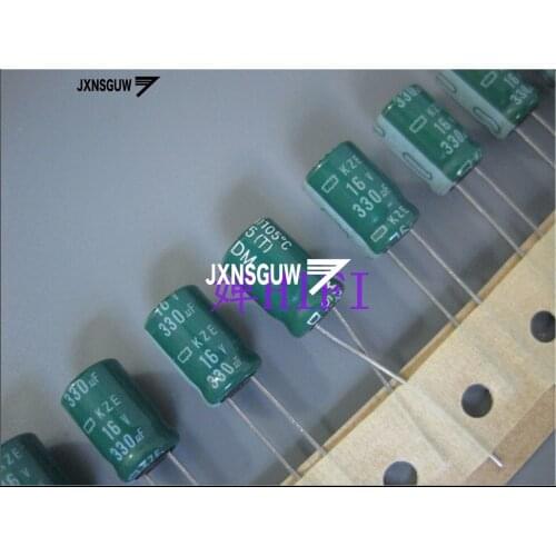 20PCS NIPPON KZE 16V330UF 8X11.5MM NCC Aluminum electrolytic capacitor 330UF/16V CHEMI-CON 105 degrees 330uF 16V