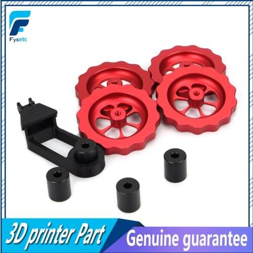 Aluminum Solid Spacer and CR-10 Solid Bed Mount Strain Relief Bracket + Knob Leveler M4 thread Twist Leveling For CR-10/ CR10S