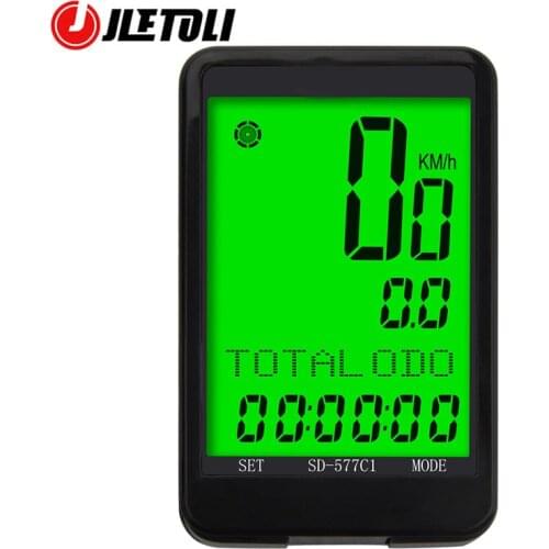 JLETOLI Wireless Cycling Computer Bike Speedometer LCD Display Auto Wake Stopwatch Odometer Bicycle Accessories 9 Languages
