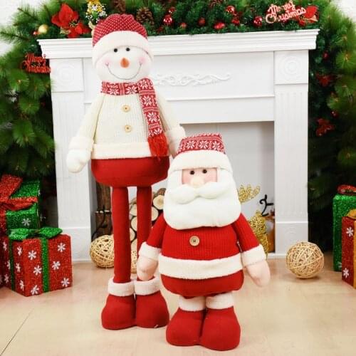 Big Santa Claus Snowman Christmas Tree Ornaments Xmas Figurines 2022 New Year Red Christmas Gift for Kid Christmas Dolls Toys