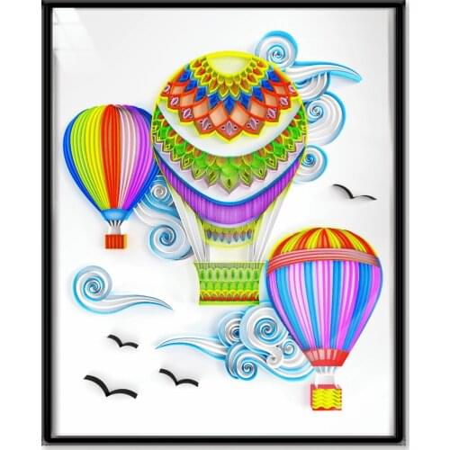 UNIQUILLING Hot Air Balloon Quilling Paper Paintings Wall Decor DIY Quilling Paper Crafts Gifts DIY Quilling Paper Tools Kits