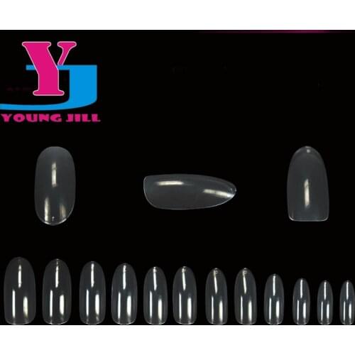 Hot 500pcs+100 pcs Free Artificial Nails Transparent Oval Full Nail Tips False Nails Professional Salon Plastic Nail Faux Ongle