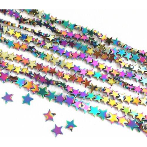 HOT Multicolored hematite stone 6mm 8mm 10mm Natural fashion star shape beads loose Beads 15 inches B186