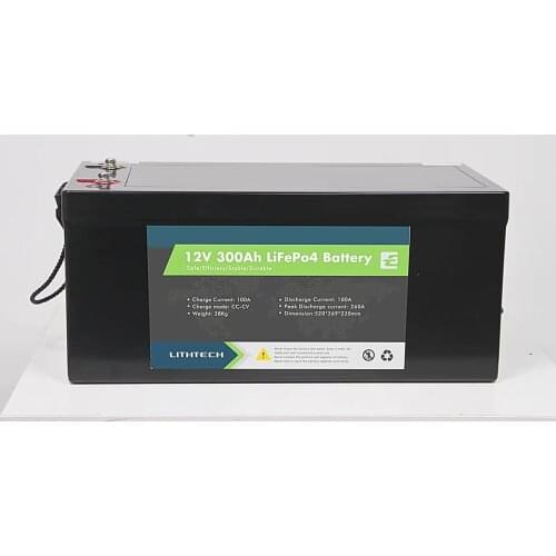 IP65 Waterproof Lifepo4 12 Volt Lithium Ion Battery 12V 300Ah For Marine Boat Rv And Solar