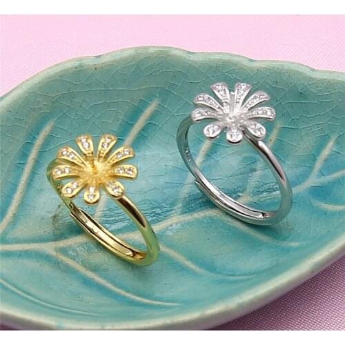 Nice Quality Flower Style Ring Mountings Base Findings Component Jewelry Settings Parts for Pearls Stones Crystal Agate Coral
