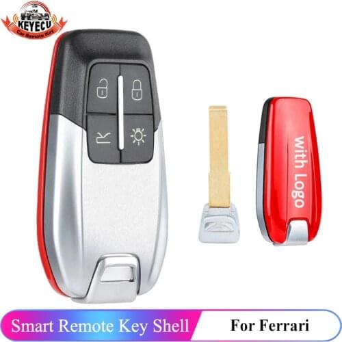 KEYECU Smart Luxury Remote Key Shell 4 Button for Ferrari 458 588 488GTB LaFerrari No Logo