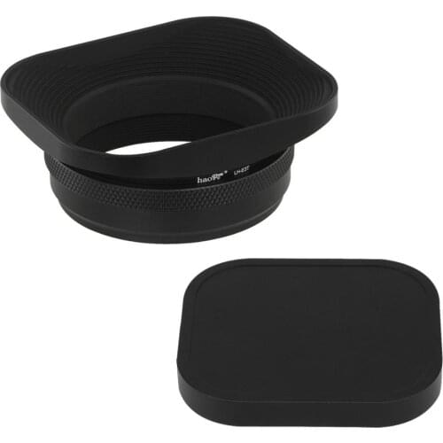 Haoge Square Metal Lens Hood with 49mm Adapter Ring with Cap for Fujifilm Fuji FinePix X100 X100S X100T X70 X100F X100V Camera