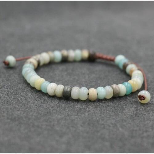 Minimalism 4*6mm Abacus Beads Charm Bracelet Men Amazonite Natural Stone Bracelet For Women Couples Chakra Powerful Jewelry
