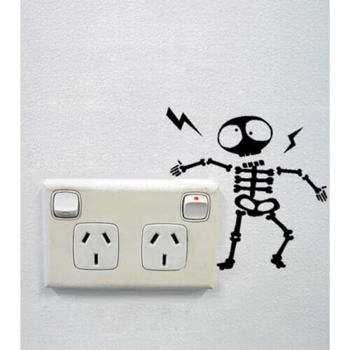 Wall Switch Sticker Home Decoration Individuality Skeleton Wall Sticker Decal Socket Paste Home Decor Switch Outlet Wall Sticker