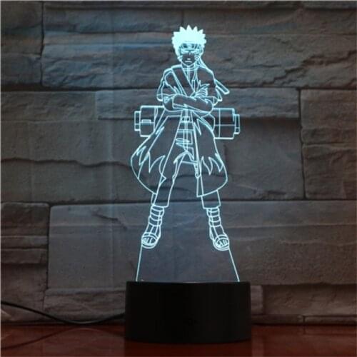 Naruto Uzumaki Naruto Lampara 3D LED Bedside Lamp Action Figure Creative Color Changing Table Light Toy Anime Lighting Luminaria