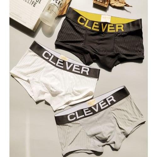 CLEVERs new ice silk slightly permeable hollow cool flat pants mens summer mens sexy breathable fashion four-corner pants