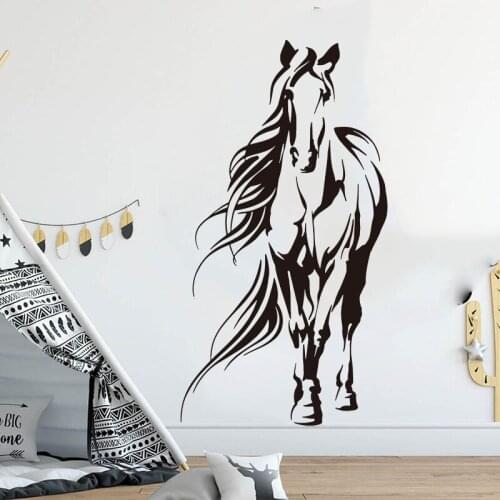 Huge Horse Riding Animal Wall Sticker Living Room Bedroom Horse Jungle Animal Pet Wall Decal Kids Room Vinyl Decor H1251