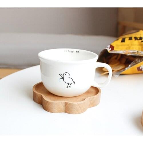 Solid Wood Cup Mat Japanese Style Bear Paw Shape Cartoon Coaster Wooden Coffee And Tea Cup Potholder Placemat Snack Saucer Plate