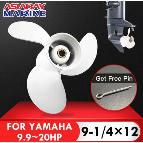 For Yamaha 9.9hp 15hp Outboard Propeller 9 1/4 * 12 Boat Motor Aluminum Alloy Screw Ship Marine Engine Parts 3 Blade 8 Spline