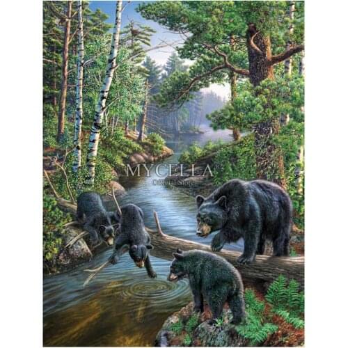 Full,Diamond Embroidery,Animals,Bear,Portrait,5D DIY Diamond Painting,Stitch Cross,3D,Diamond Mosaic,landscape,Christmas gifts