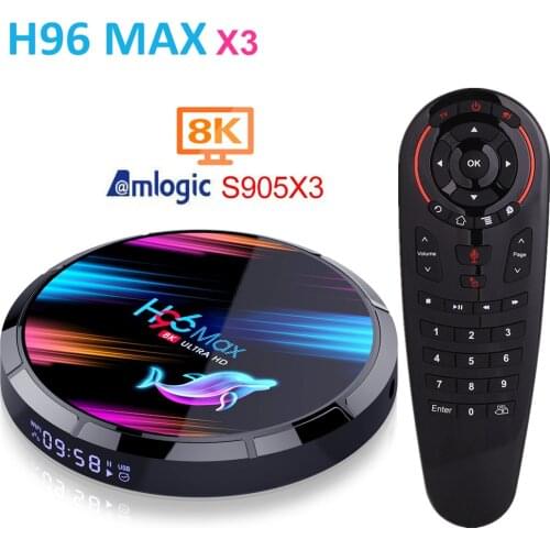 H96 MAX X3 Smart TV Box Android 9.0 Amlogic S905X3 4GB 128GB 2.4G/5G 1000M WIFI BT4.0 8K Google Media Play H96MAX Andorid TV Box