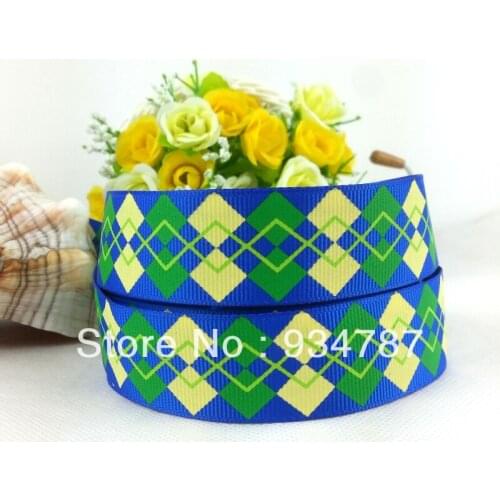 Freeshipping chevron ribbon 1" 50 yards printed grosgrain ribbon 46600-XW-SP-03A-22