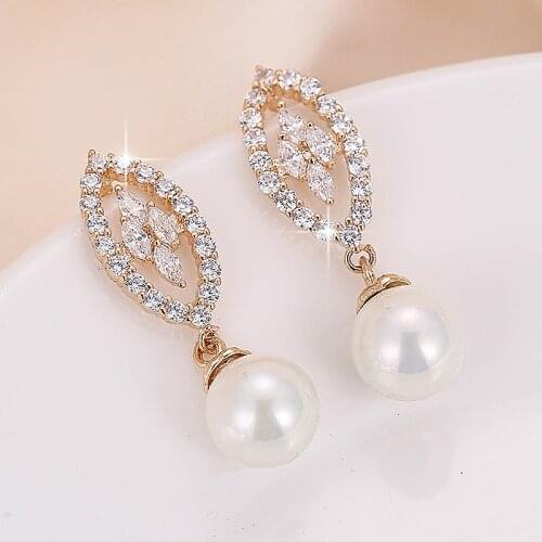 DE063 Delicacy Fashion Elegant 4A Zircon Creative Flower Ear Stud GIRLS Gift Party Banquet WOMENS Jewelry Earrings 2021
