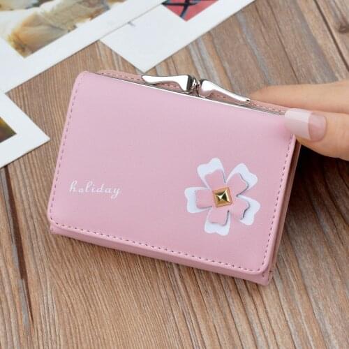 Cute Wallets Leather Women Wallets Fashion Short Wallet Student Coin Purse Card Holder Ladies Clutch Bag Small Female Purse