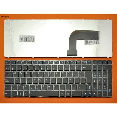 Spanish Replacement Keyboard New for ASUS G51 G53 G60 K52 K53s N53 X61 Notebook SP Version GLOSSY FRAME BLACK