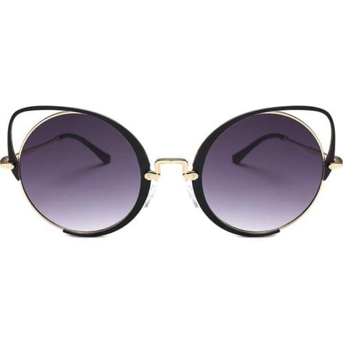 TEENYOUN New Fashion Brand Designer Cat Eye Women Sunglasses Female Gradient Points Metal Sun Glasses Oculos feminino de sol