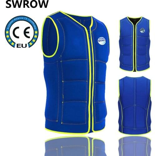 2021 new life jacket neoprene professional adult water sports jet ski surf vest super elastic buoyancy rowing swimming vest