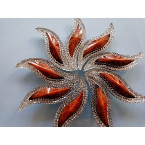 Sew on rhinestones Coffee AB colour S shape flatback 14*47mm resin crystal big stones for dress 30pcs/lot
