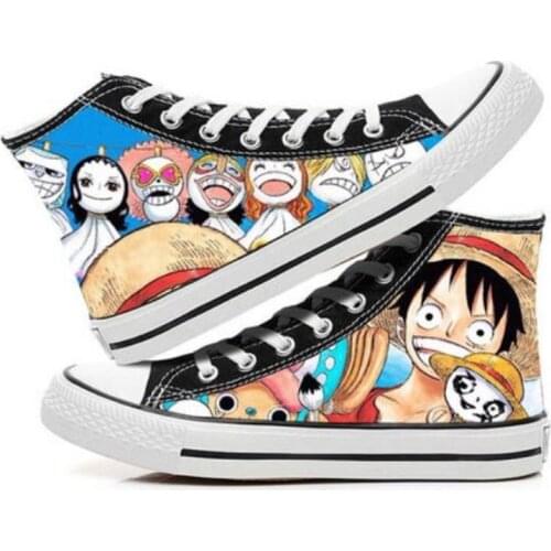 ONE PIECE Anime Cartoon Students High Help Cosplay Cos Shoes Canvas Shoes Casual Comfortable Men and Women College 2021