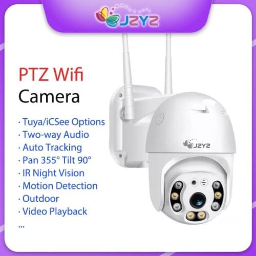 JZYZ iCSee 3MP Wifi PTZ Camera Outdoor Waterproof IR Night Vision ONVIF Auto 2 Way Audio Video Surveillance CCTV Security Camera