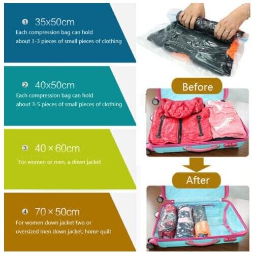 Vacuum Compressed Bag For Clothes Storage Bags Save Space Hot Saving Seal Clothing Compressed Bag Organizer Trip Durable