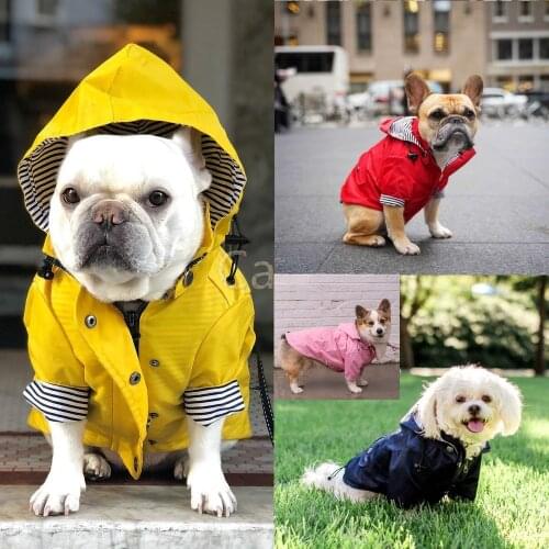 Dog Waterproof Raincoat S-5XL Pet Jacket Bulldog Windbreaker Poodle Pug Bichon Puppy Coat Rainwear Dog High Quality Pet Raincoat