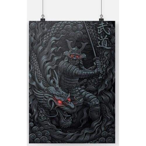 Japanese Samurai Poster Canvas Painting Wall Art Decor Living Room Bedroom Study Home Decoration Prints