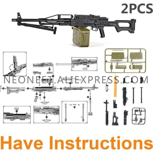 1:6 Avatar Assembly 4D Gun Model 1/6 Assault Rifle Pecheneg PKP Machine Gun M240 Soldier Weapon Plastic Grenade Launcher DAM
