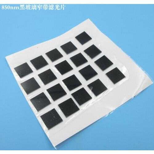 1PC 8.2x8.2x1mm Optical IR Infrared Filter Invisible light pass filter Narrow Bandpass Filter Lens Black Glass lenses 850nm