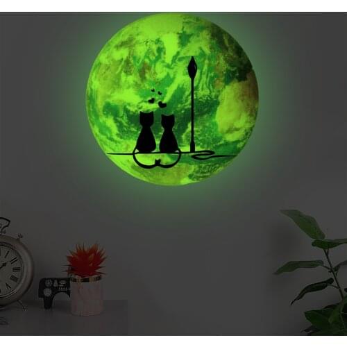 10 Style Luminous Moon Creativity Wall Stickers Golw In The Dark Decor For Bedroom Porch Art Decals Peel & Stick Vinyl Wallpaper