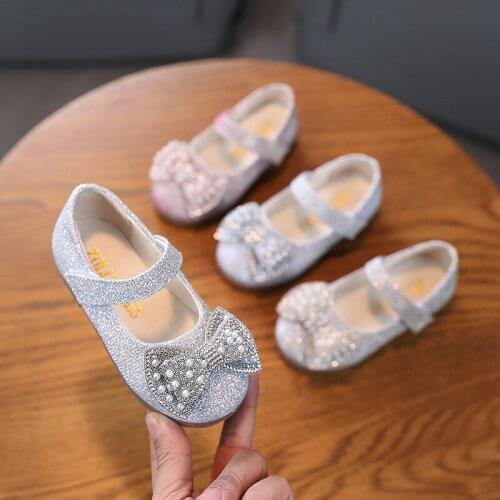 2021Spring New Girls Dance Performance Shoes Rhinestone Single Shoes kids Princess Shoes for Wedding Party chaussure fille 1-7T